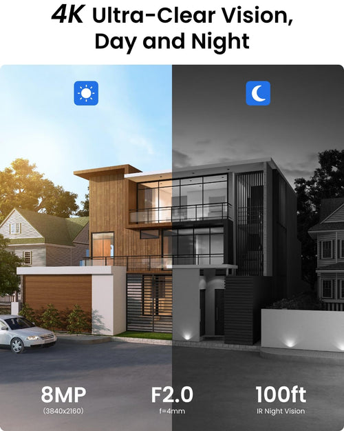 4K PoE Security Camera System With NVR And 24 7 Recording