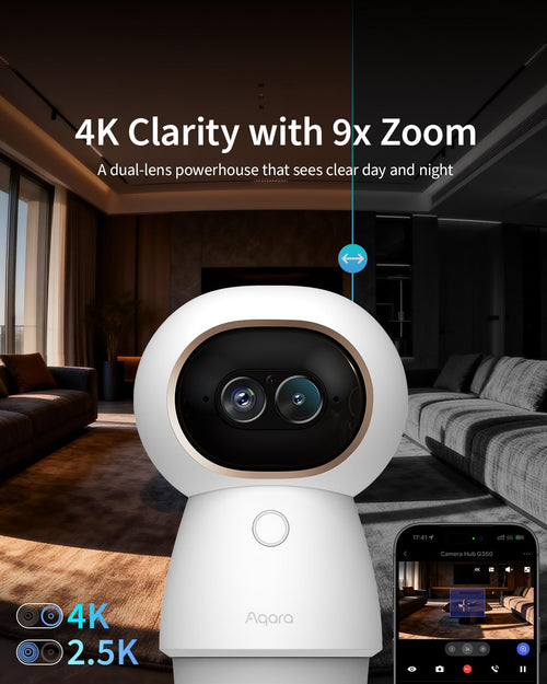 4K Smart Indoor Camera With Pan Tilt And AI Tracking
