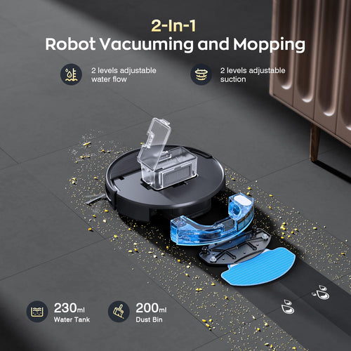 2-in-1 Robot Vacuum Mop WiFi App Self-Charging Quiet